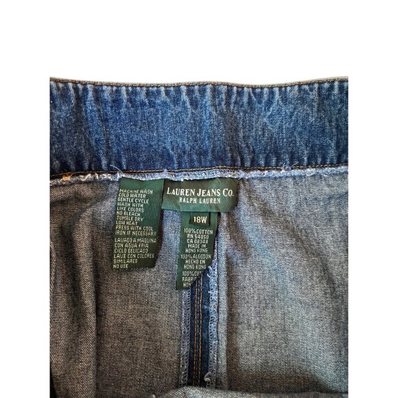 Vintage Ralph Lauren Denim Aline Jean Skirt Women's Size 18W Adjustable Buckle - Picture 2 of 4